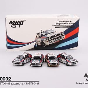 Mini GT Lancia Delta HF Integrale 1992 Monte Carlo Martini Racing Set (4 Cars) 1:64