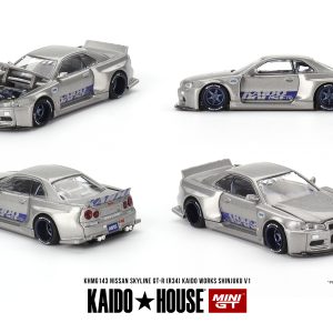 Kaido House x Mini GT Nissan Skyline GT-R R34 Kaido Works SHINJUKU V1 #143 1:64 Diecast Model