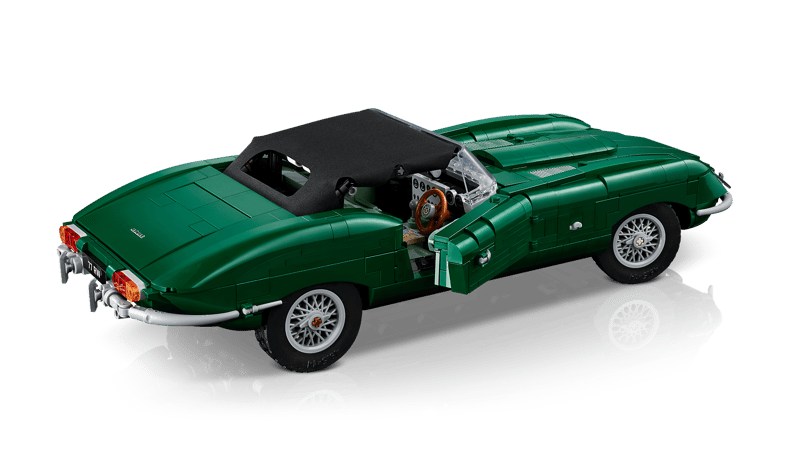 Detalle del roadster LEGO Jaguar E-Type 11381