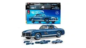 Caja y modelo construido del Mattel Brick Shop Mercedes-Benz 300 SL HWW25